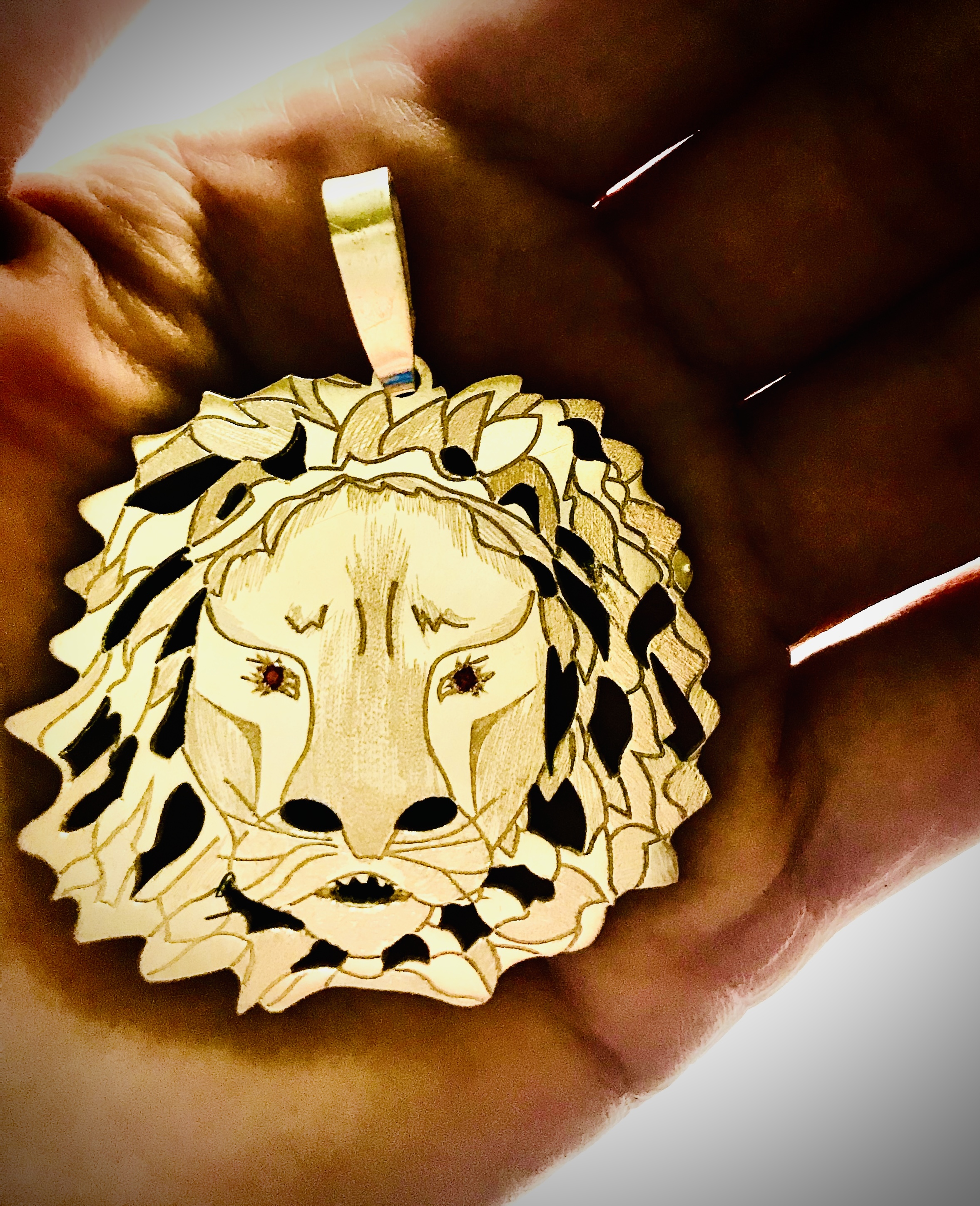Lion silver men's pendant ELS. Original.